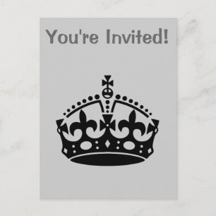 Invitation Carte Postale Couronne Keep Calm and Carry On
