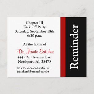 Invitation Carte Postale Courrier card5 de rappel