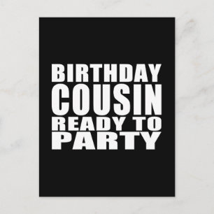 Invitation Carte Postale Cousins : Cousin d'anniversaire prêt à party