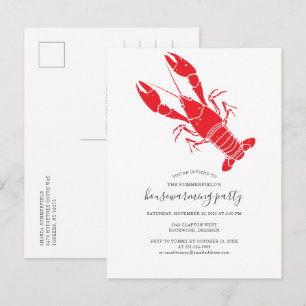 Invitation Carte Postale Crawfish Boil Family Fête de réchauffement ménager