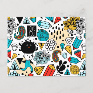 Invitation Carte Postale Crazy head