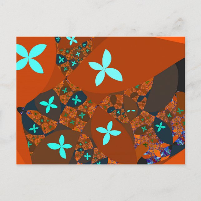 Invitation Carte Postale Crazy Quilt - FRACTAL ABSTRACT DESIGN (Devant)