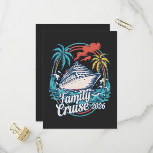 Invitation Carte Postale Croisière familiale Vacances d'été à la plage 2026
