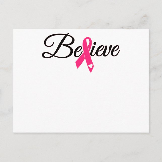 Invitation Carte Postale Croyez Pink Ribbon Sensibilisation au cancer du se (Devant)