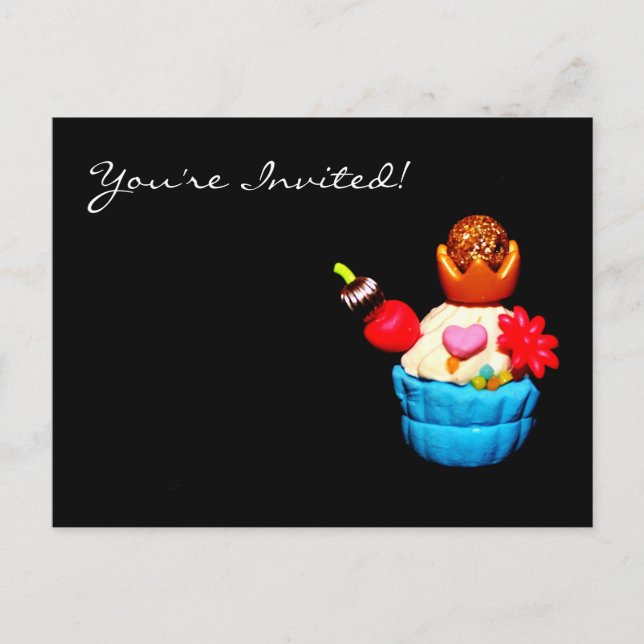Invitation Carte Postale Cupcake (Devant)