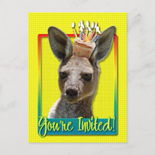 Invitation Carte Postale Cupcake d'anniversaire - Kangaroo