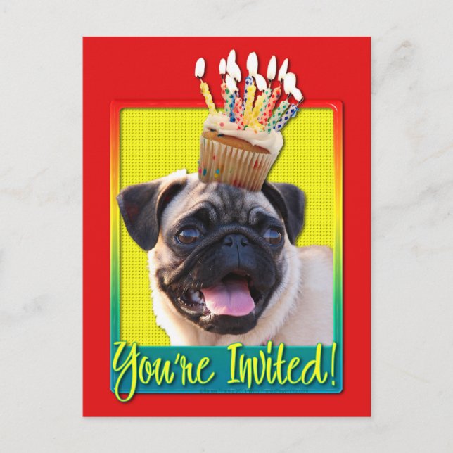 Invitation Carte Postale Cupcake d'invitation - Carlin (Devant)