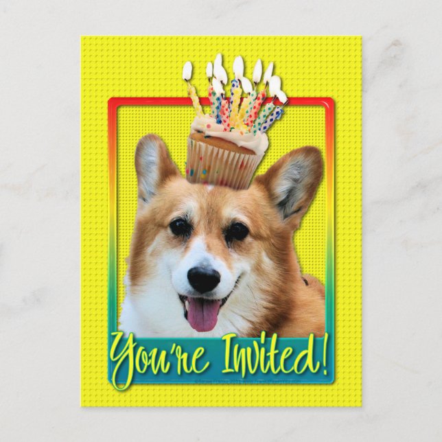 Invitation Carte Postale Cupcake d'invitation - Corgi - Owen (Devant)