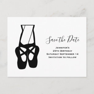 Invitation Carte Postale Cute Ballet Dancer Legs & Slippers Enregistrer la