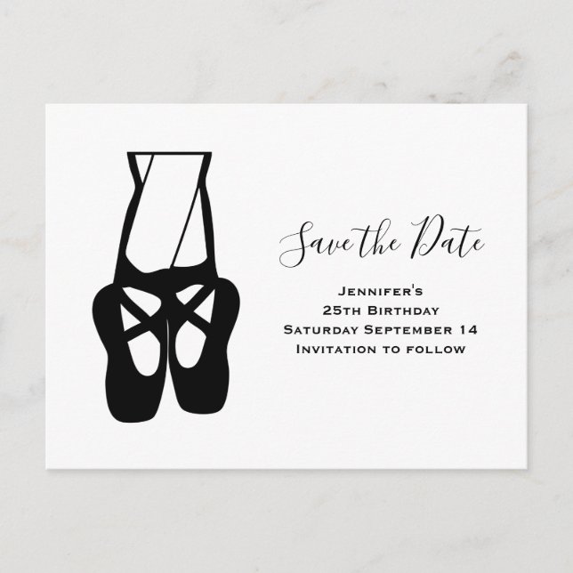 Invitation Carte Postale Cute Ballet Dancer Legs & Slippers Enregistrer la  (Devant)