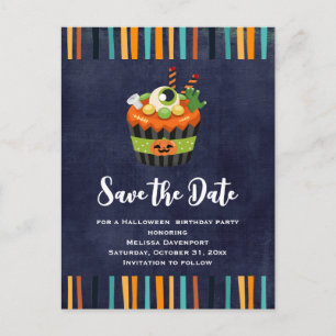 Invitation Carte Postale Cute & Déplaisant Halloween Cupcake Enregistrer la