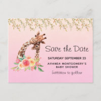 Cute Giraffe Aquarelle Maman & Bébé Enregistrer la