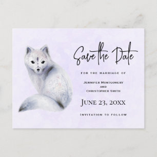 Invitation Carte Postale Cute Nordic Fox avec marques florales Enregistrer