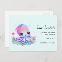 Cute Octopus Sea Creature Enregistrer la date