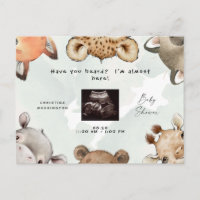 Cute Woodland Animal Oars Ultrasound Baby shower
