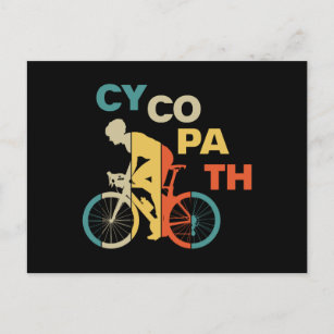 Invitation Carte Postale Cycopath Funny Cycliste pour cyclistes et cycliste