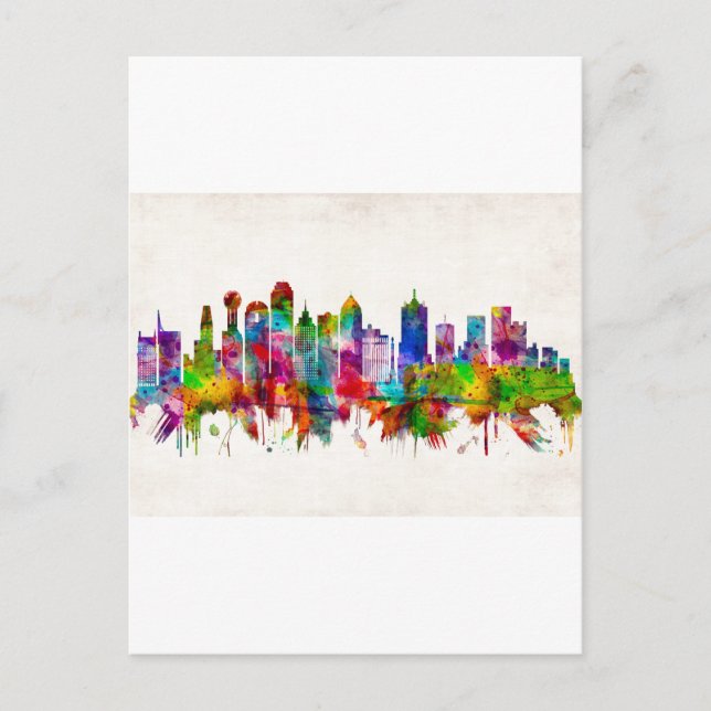 Invitation Carte Postale Dallas Texas Skyline (Devant)