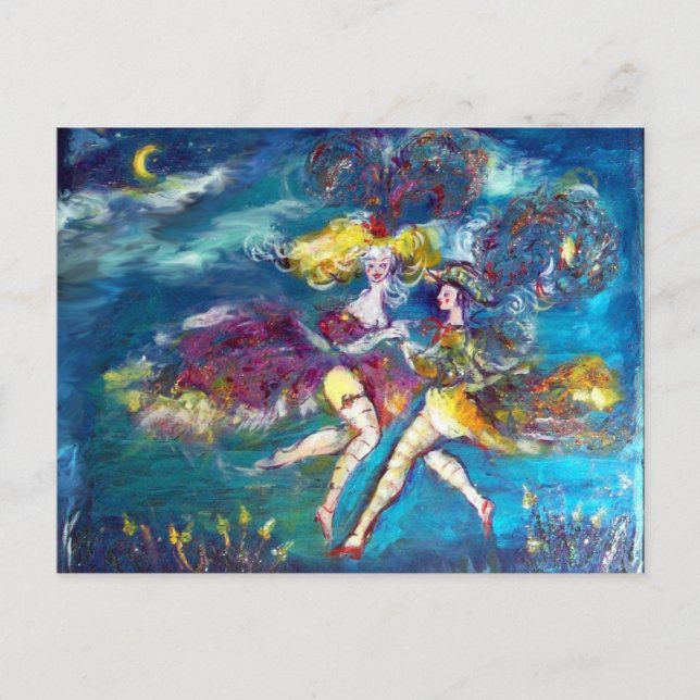 INVITATION CARTE POSTALE DANSE CARNAVALE DANS LA NUIT (Devant)