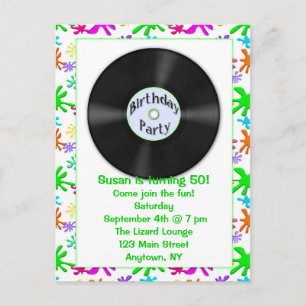 Invitation Carte Postale Date d'anniversaire record