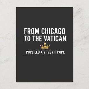 Invitation Carte Postale De Chicago au Vatican, pape Léon 267ème