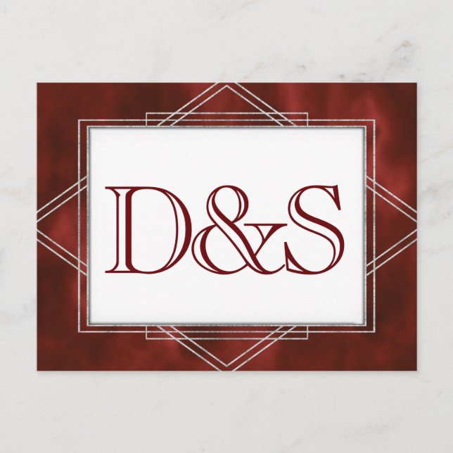 Invitation Carte Postale Décor géométrique rouge | Choix moderne de repas R (Devant)