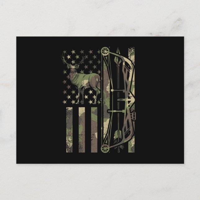 Invitation Carte Postale Deer hunter bow hunting (Devant)