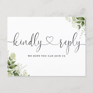 Invitation Carte Postale Demande de chanson de script de cœur de feuilles d