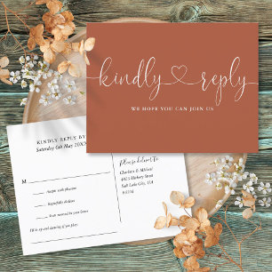 Invitation Carte Postale Demande de chanson et RSVP avec cœur en écriture