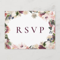 Demande de chanson RSVP pour mariage floral prune