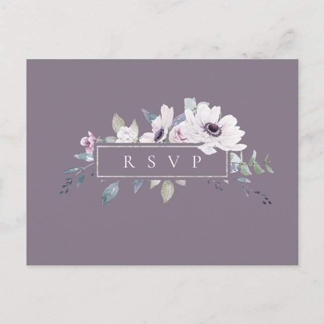 Invitation Carte Postale Demande de réponse de chanson de mariage floral vi (Devant)
