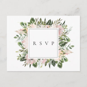 Invitation Carte Postale Demande de réponse de mariage botanique mauve pous