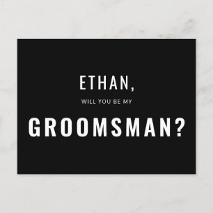 Invitation Carte Postale Demande Groomsman Simple