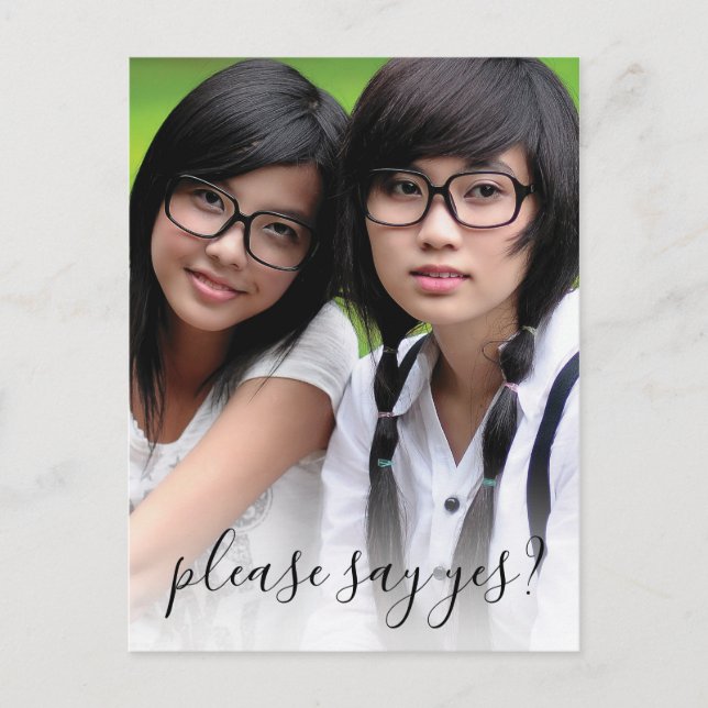 Invitation Carte Postale Demande témoin élégante pour demoiselle d'honneur (Devant)