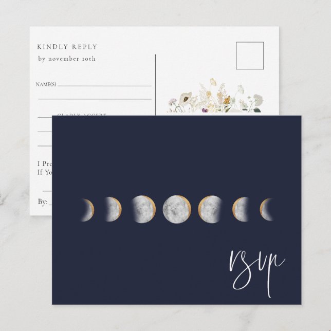 Invitation Carte Postale Demandes de chanson RSVP pour mariage sur les phas (Devant / Derrière)