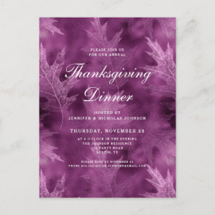Invitation Carte Postale Départ D'Automne Moderne Thanksgiving Dîner