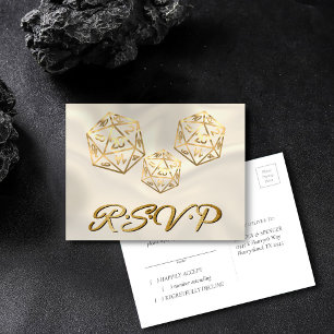 Invitation Carte Postale Dés RPG   Gold Imaginaire Tabletop Gamer Événement