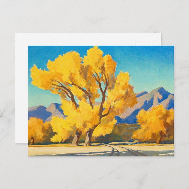Invitation Carte Postale Desert Cottonwoods, Arizona par Maynard Dixon (Devant / Derrière)