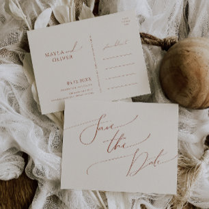 Invitation Carte Postale Désert de Whimsical   Beige Enregistrer La Date Ca