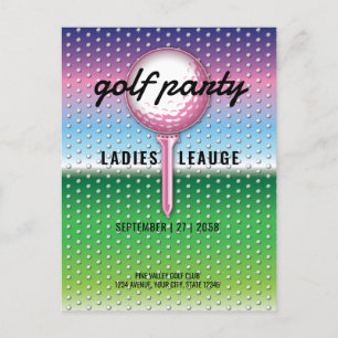Invitation Carte Postale Design élégant du Golf Party Dames