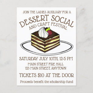 Invitation Carte Postale Dessert Social Bake Vente Tiramisu Italien