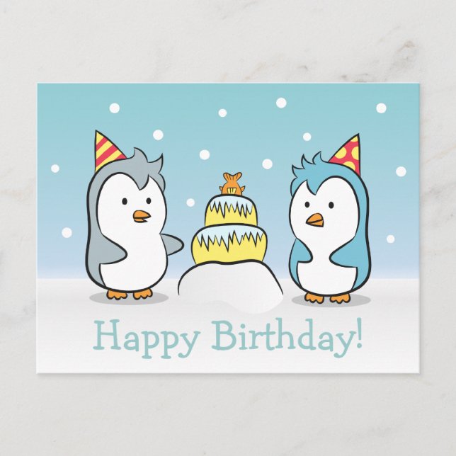 Invitation Carte Postale Dessin Animé Mignon - Célébration d'Anniversaire d (Devant)