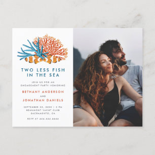 Invitation Carte Postale Deux Poissons De Moins Dans La Partie D'Engagement