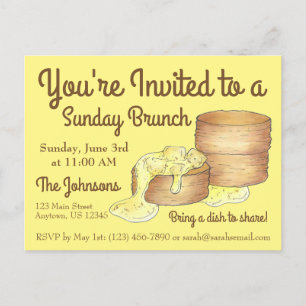 Invitation Carte Postale Dimanche Petit Déjeuner Brunch Biscuits Saucisse G