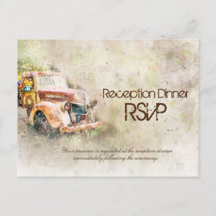 Invitation Carte Postale Dîner de réception dans un vieux camion rustique R