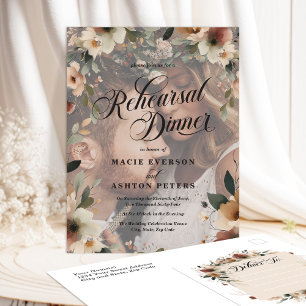 Invitation Carte Postale Dîner de répétition Ethereal Elegance Photo Overla