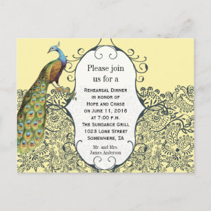 Invitation Carte Postale Dîner de répétition Jaune de la Marine et de la mo