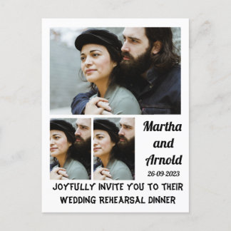 Invitation Carte Postale Dîner de répétition mariage personnalisé 3 Collage