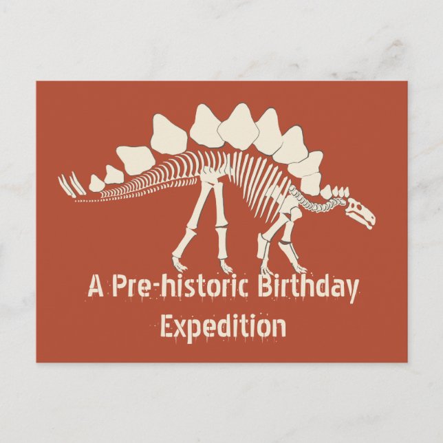 Invitation Carte Postale Dinosaur Anniversaire Aventure (Devant)