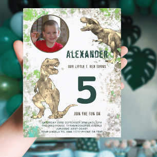 Invitation Carte Postale Dinosaur Boys Anniversaire Photo