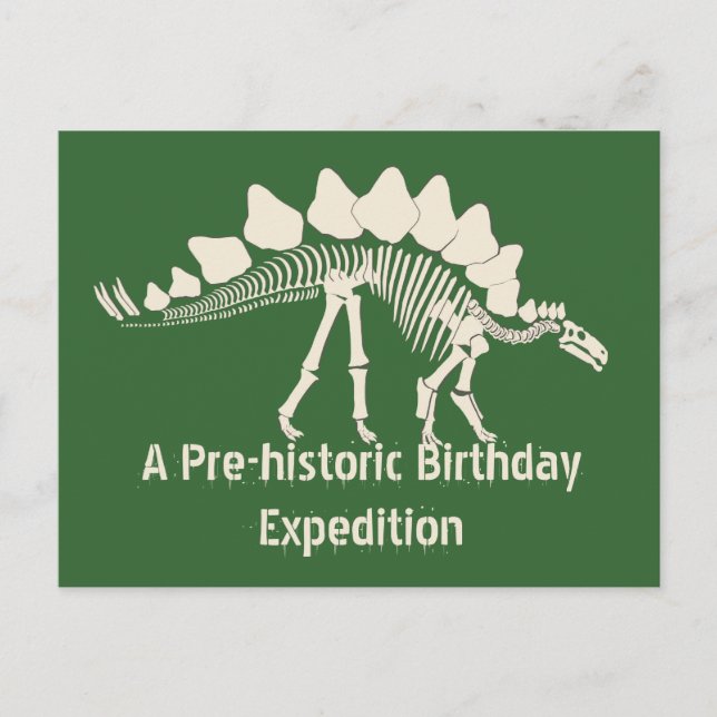 Invitation Carte Postale Dinosaur Dig Anniversaire Aventure (Devant)
